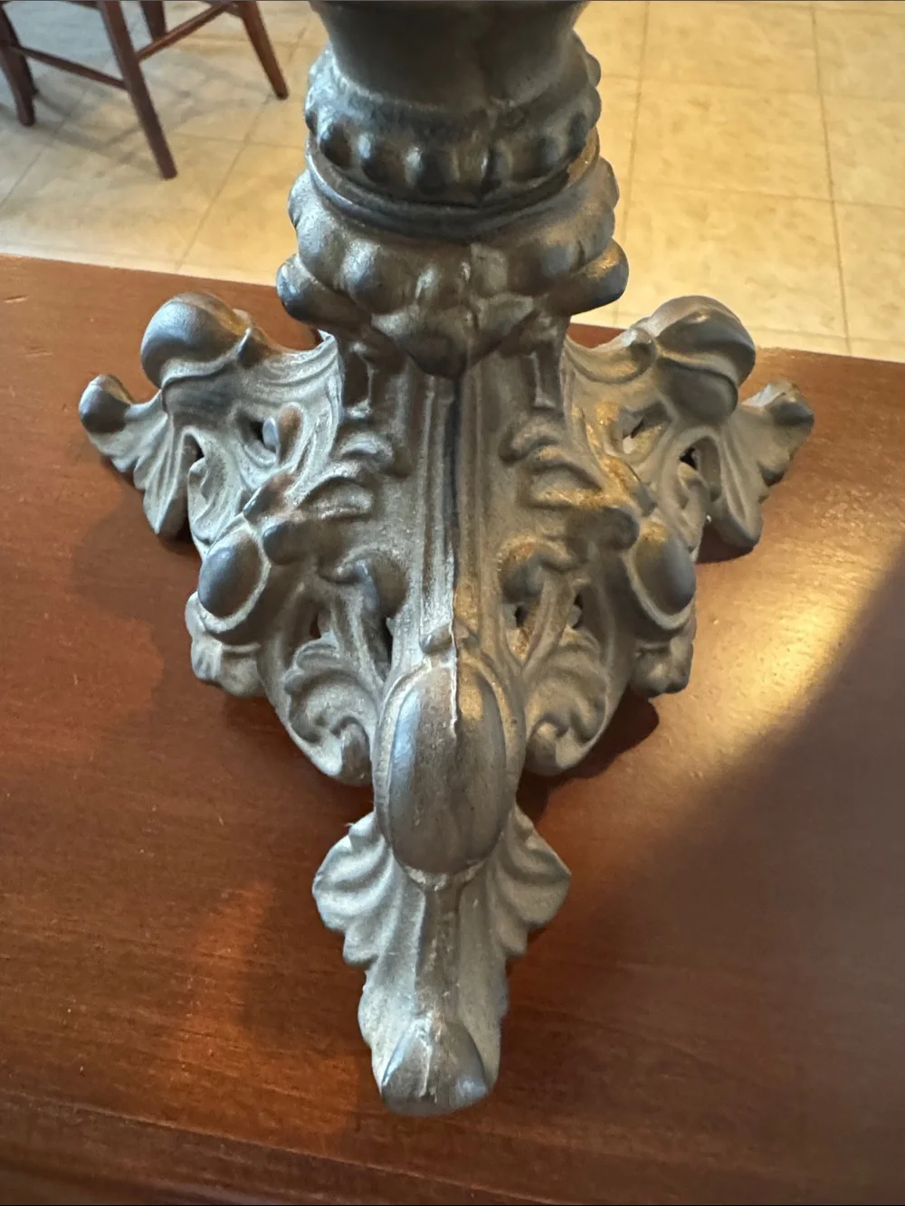 Vintage-Inspired Bronze Table Lamp with Ruched khaki green silk Shade